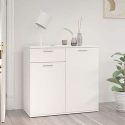 vidaXL Buffet blanc brillant 80x36x75 cm bois d'ingénierie