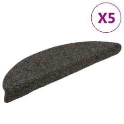 vidaXL Tapis d'escalier autocollants 5 pièces 56 x 17 x 3 cm Anthracite Demi-rond