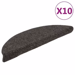 vidaXL Tapis d'escalier autocollants 10 pièces 56 x 17 x 3 cm Anthracite Demi-rond
