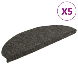 vidaXL Tapis d'escalier autocollants 5 pièces 65 x 21 x 4 cm Anthracite Demi-rond Grand