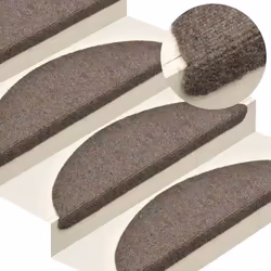vidaXL Tapis d'escalier auto-adhésifs 5 pièces 65 x 21 x 4 cm Beige Demi-rond Grand