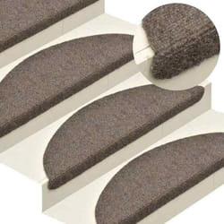 vidaXL Tapis d'escalier auto-adhésifs 5 pièces 65 x 21 x 4 cm Beige Demi-rond Grand