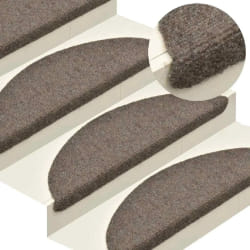 vidaXL Tapis d'escalier auto-adhésifs 10 pièces 65 x 21 x 4 cm Beige Demi-rond Grand