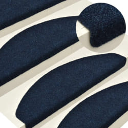 vidaXL Tapis d'escalier autocollants 5 pièces 65 x 21 x 4 cm Bleu marine Demi-rond Grand
