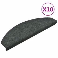 vidaXL Tapis d'escalier autocollants 10 pièces 65 x 21 x 4 cm Vert Demi-rond Grand
