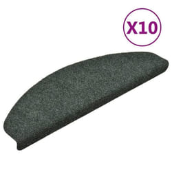 vidaXL Tapis d'escalier autocollants 10 pièces 65 x 21 x 4 cm Vert Demi-rond Grand