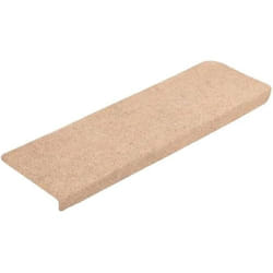 vidaXL Tapis d'escalier autocollants 10 pièces 65 x 21 x 4 cm Crème Bord rectangulaire