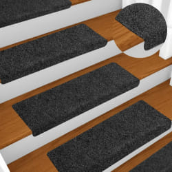 vidaXL Tapis d'escalier autocollants vidaXL, 5 pièces, 65 x 21 x 4 cm, gris, bord rectangulaire