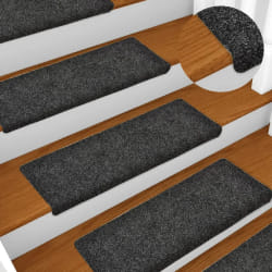 vidaXL Tapis d'escalier autocollants vidaXL, 10 pièces, 65 x 21 x 4 cm, gris, bord rectangulaire