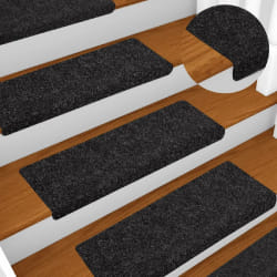 vidaXL Tapis d'escalier autocollants 10 pièces 65 x 21 x 4 cm Noir Bord rectangulaire