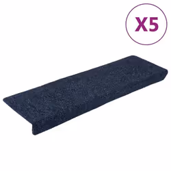 vidaXL Tapis d'escalier autocollants 5 pièces 65 x 21 x 4 cm Anthracite Bord rectangulaire