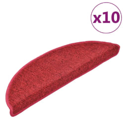 vidaXL Tapis d'Escalier 56x17 - Rouge Bordeaux