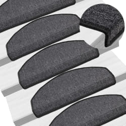 vidaXL Tapis d'escalier 10 pcs 65x24x4 cm Anthracite
