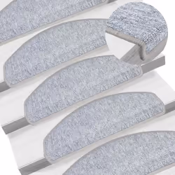 vidaXL Tapis d'escalier 10 pcs 65x24x4 cm Gris clair