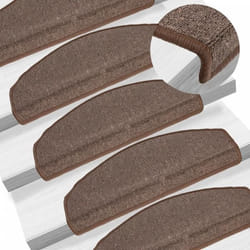 vidaXL Tapis d'escalier 10 pcs 65x24x4 cm Marron café
