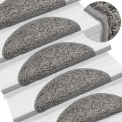 vidaXL Tapis d'escalier 10 pcs 56x17x3 cm Gris