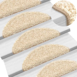 VIDAXL Tapis d'Escalier - Crème 10 pcs