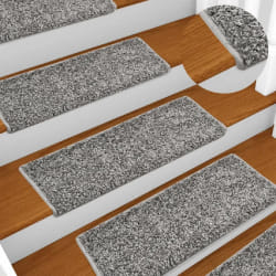 vidaXL Tapis d'escalier 10 pcs 65x21x4 cm Gris