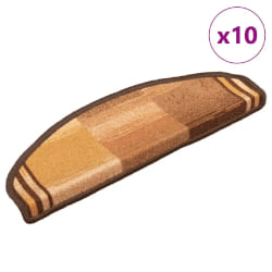 vidaXL Tapis d'escalier autoadhésifs 10 pcs 65x21x4 cm Marron