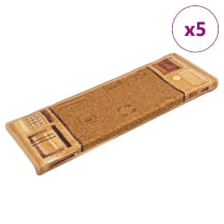 Tapis d'escalier vidaXL - Beige 65x21x4 cm