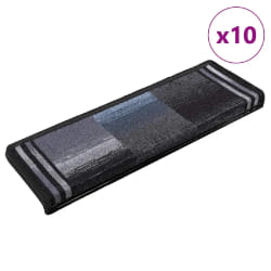 VIDAXL Tapis d'escalier - Noir & Gris