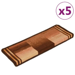 vidaXL Tapis d'escalier autoadhésifs 5 pcs 65x21x4 cm Marron
