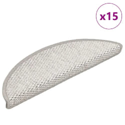 vidaXL Tapis d'escalier autocollants aspect sisal 15 pcs 56x17x3 cm
