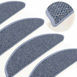 VIDAXL Tapis d'escalier autocollant - Bleu 56x17x3 cm