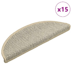 vidaXL Tapis d'escalier autocollants aspect sisal 15 pcs 56x17x3 cm