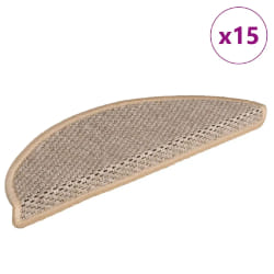 vidaXL Tapis d'escalier autocollants 15 pcs 56x17x3 cm Beige clair