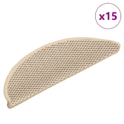 vidaXL Tapis d'escalier autocollants aspect sisal 15 pcs 56x17x3 cm
