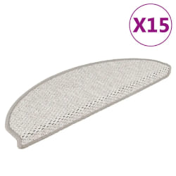 vidaXL Tapis d'escalier autocollants aspect sisal 15 pcs 65x21x4 cm