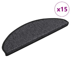 vidaXL Tapis d'escalier autocollants 15 pcs 65x21x4 cm Anthracite