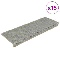 vidaXL Tapis d'escalier autocollants aspect sisal 15 pcs 65x21x4 cm