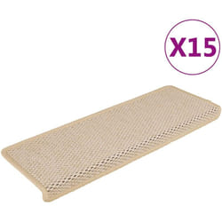 Vidaxl - Tapis d'escalier autocollants 15 pcs 65x21x4 cm Crème