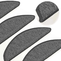 vidaXL Tapis d'escalier autocollants 15 pcs 56x17x3 cm Beige et gris