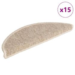 VidaXL Tapis d'escalier autocollant Beige Clair