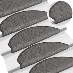 vidaXL Tapis d'escalier auto-adhésifs 15 pcs Gris et beige 65x21x4 cm