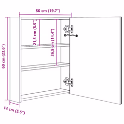VidaXL 326479 miroir de salle de bain et armoire de rangement pour évier - Vue supplémentaire 8