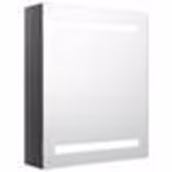 vidaXL Armoire de salle de bain à miroir LED Gris brillant 50x14x60 cm - TU