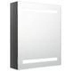 vidaXL Armoire de salle de bain à miroir LED Gris brillant 50x14x60 cm - TU