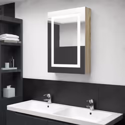 VidaXL 326492 miroir de salle de bain et armoire de rangement pour évier