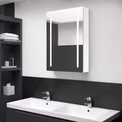 Introduisez une esthétique agréable dans votre salle de bain avec notre armoire à miroir de courtoisie LED ! Notre armoire mu ...