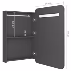 VidaXL 326505 miroir de salle de bain et armoire de rangement pour évier - Vue supplémentaire 6