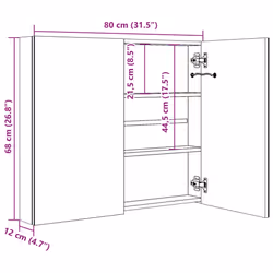 VidaXL 326516 miroir de salle de bain et armoire de rangement pour évier - Vue supplémentaire 8