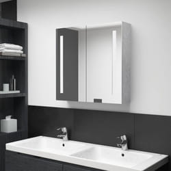 Vidaxl - Armoire de salle de bain à miroir led Gris béton 62x14x60 cm
