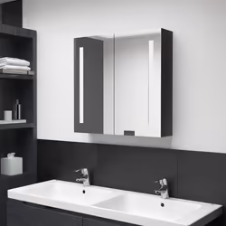VidaXL 326519 miroir de salle de bain et armoire de rangement pour évier