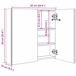 VidaXL 326519 miroir de salle de bain et armoire de rangement pour évier - Vue supplémentaire 8