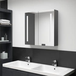 Vidaxl - Armoire de salle de bain à miroir led Gris 62x14x60 cm