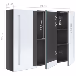 VidaXL 326528 miroir de salle de bain et armoire de rangement pour évier - Vue supplémentaire 8